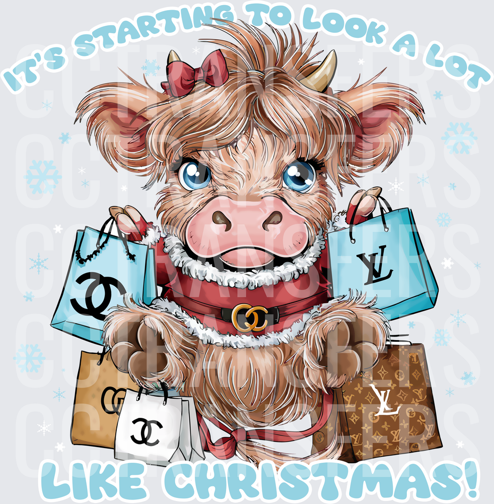 It's Starting To Look A Lot Like Christmas Highland Cow (DTF)