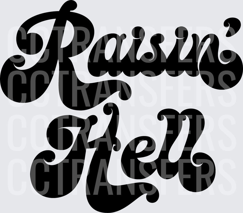 Raisin' Hell Retro Groovy Script (DTF)