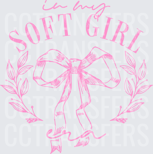 In My Soft Girl Era Pink Bow Laurel Wreath (DTF)