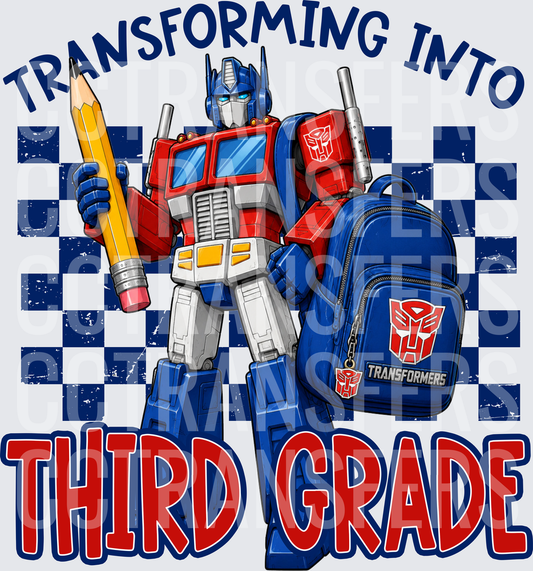 Transforming Into Third Grade Robot Back To School (DTF)