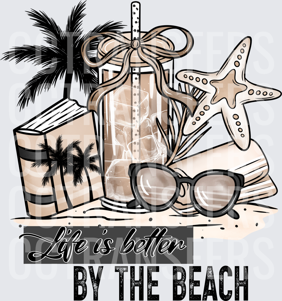 Life Is Better By The Beach Summer Vibes Collage (DTF)