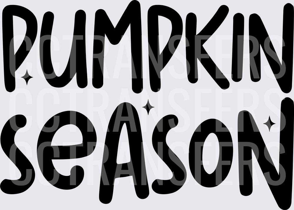 Pumpkin Season Bold Text with Sparkle Accents (DTF)