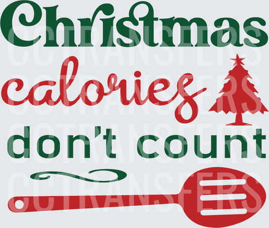 Christmas Calories Don't Count Holiday Spatula Tree (DTF)