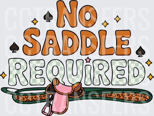 No Saddle Required Western Pink Saddle Leopard Print (DTF)