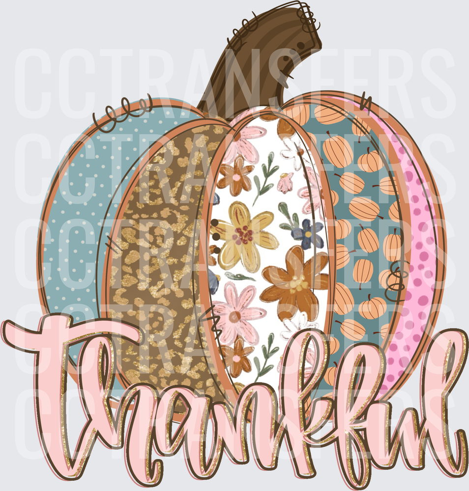 Thankful Boho Patterned Pumpkin Trio Fall (DTF)