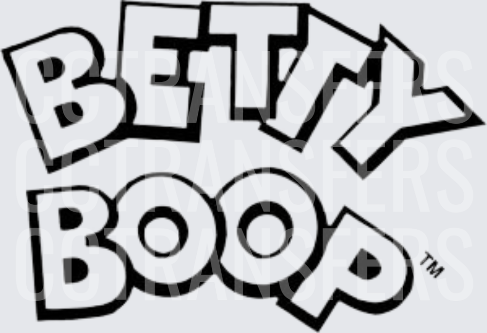 Bold Black and White Cartoon Name Logo Text Graphic (DTF)