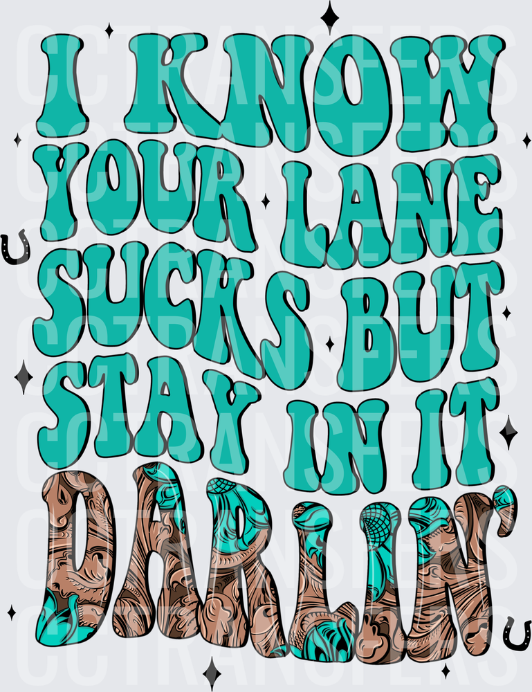 I Know Your Lane Sucks But Stay In It Darlin' (DTF)