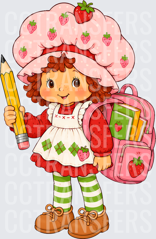 Strawberry Girl Back to School Pencil Backpack (DTF)