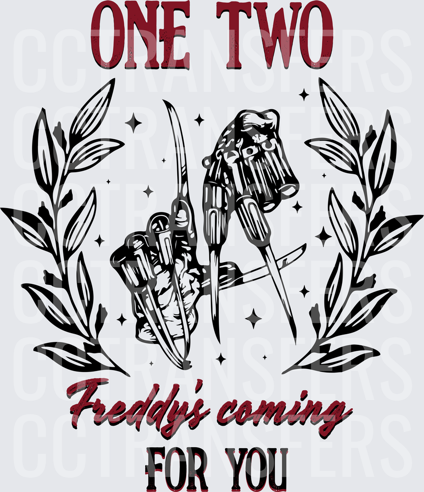 One Two Freddy's Coming For You Krueger Claw Laurel (DTF)