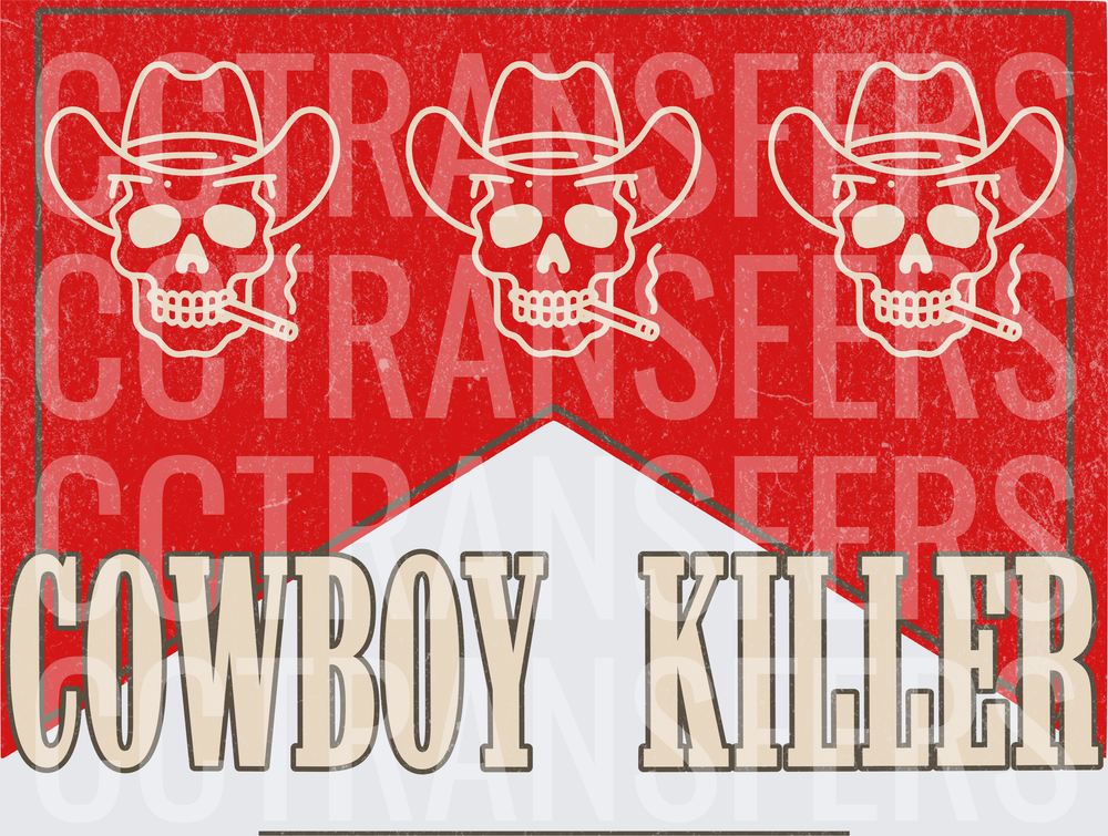 Cowboy Killer Triple Skull Cigarette Western Design (DTF)