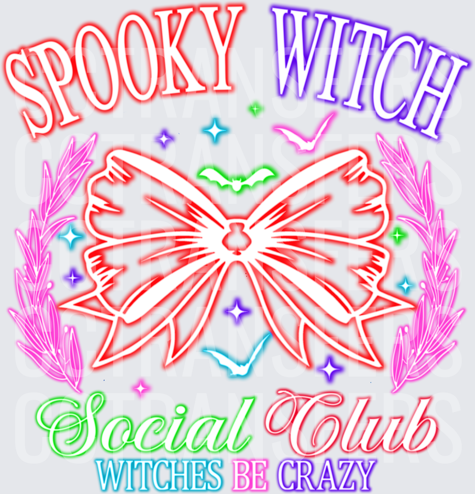 Spooky Witch Social Club Witches Be Crazy Bow (DTF)