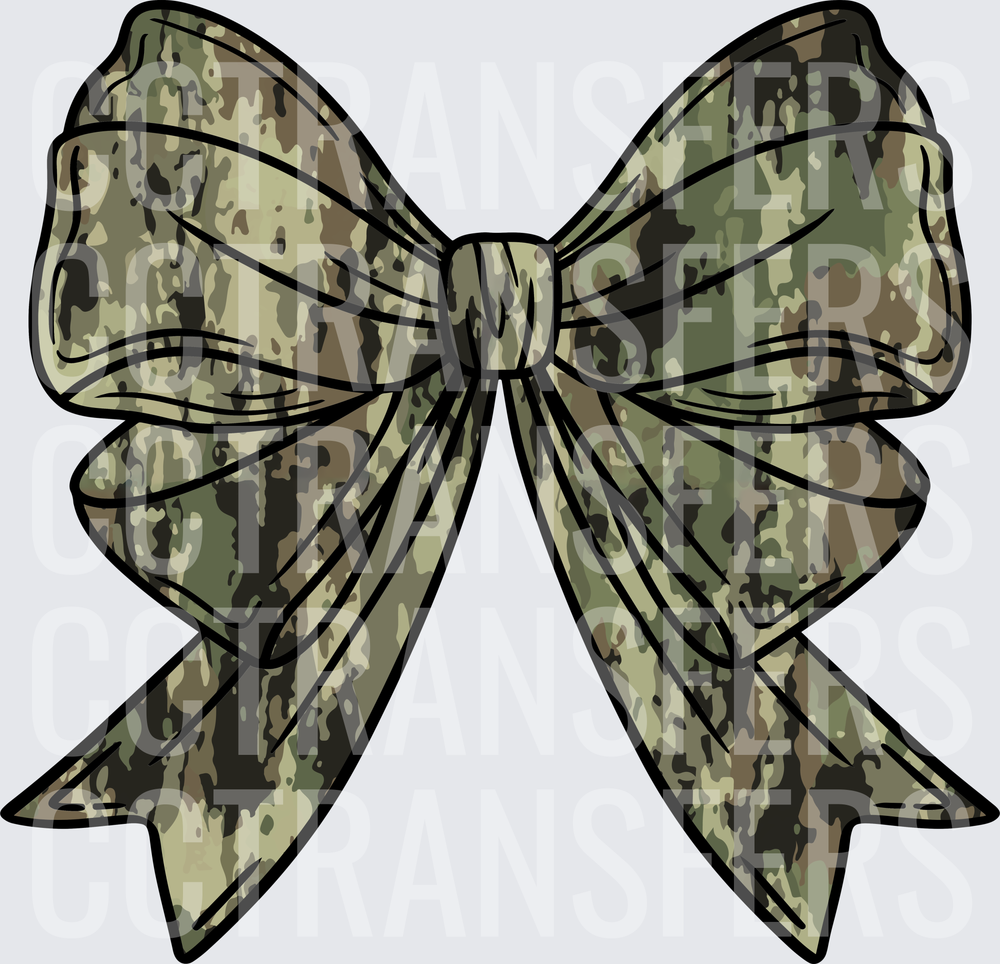 Camo Print Decorative Ribbon Bow (DTF)