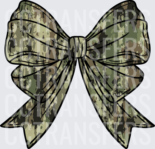 Camo Print Decorative Ribbon Bow (DTF)