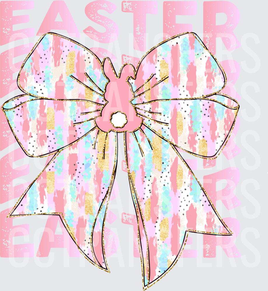 Easter Coquette Bow with Bunny Silhouette (DTF)