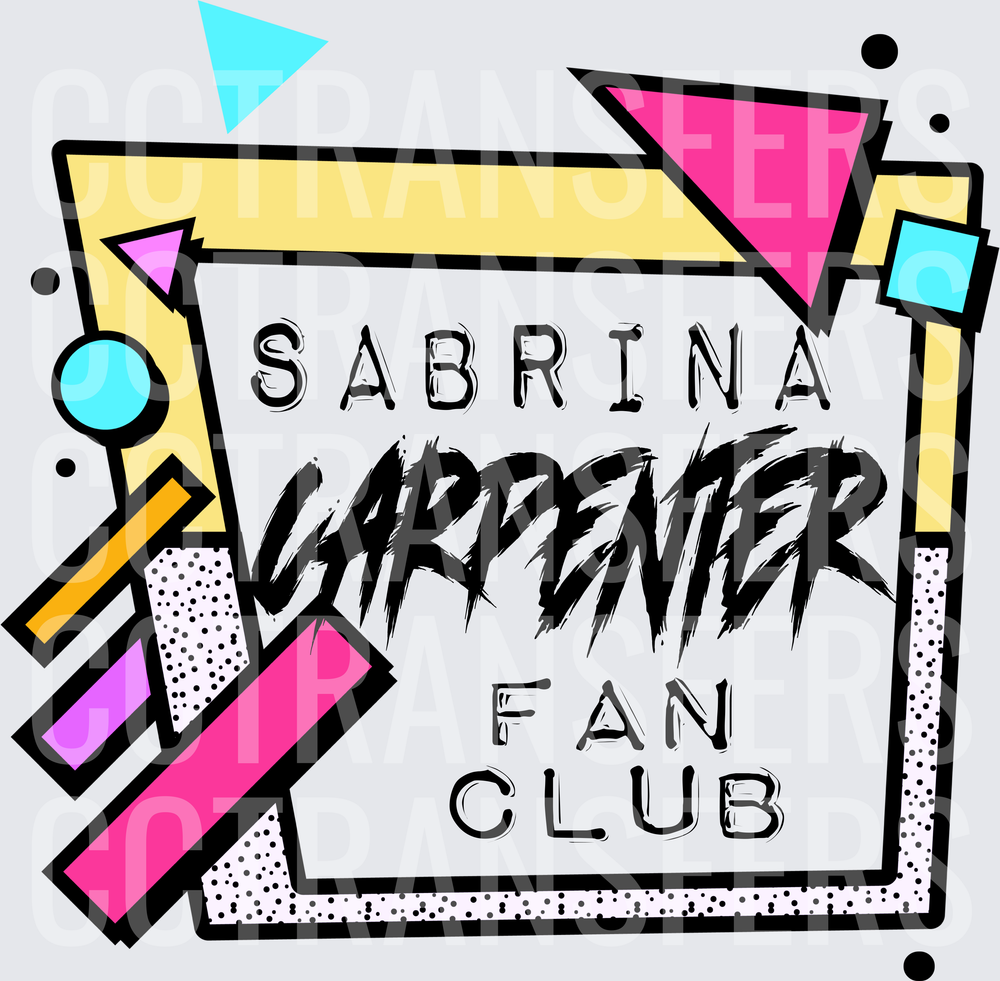 Sabrina Carpenter Fan Club Retro 90s Geometric Design (DTF)