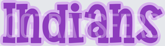 Purple Bold Indians Team Spirit Word Art (DTF)