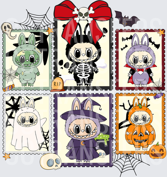 Cute Bunny Monster Halloween Costume Stamp Collection (DTF)
