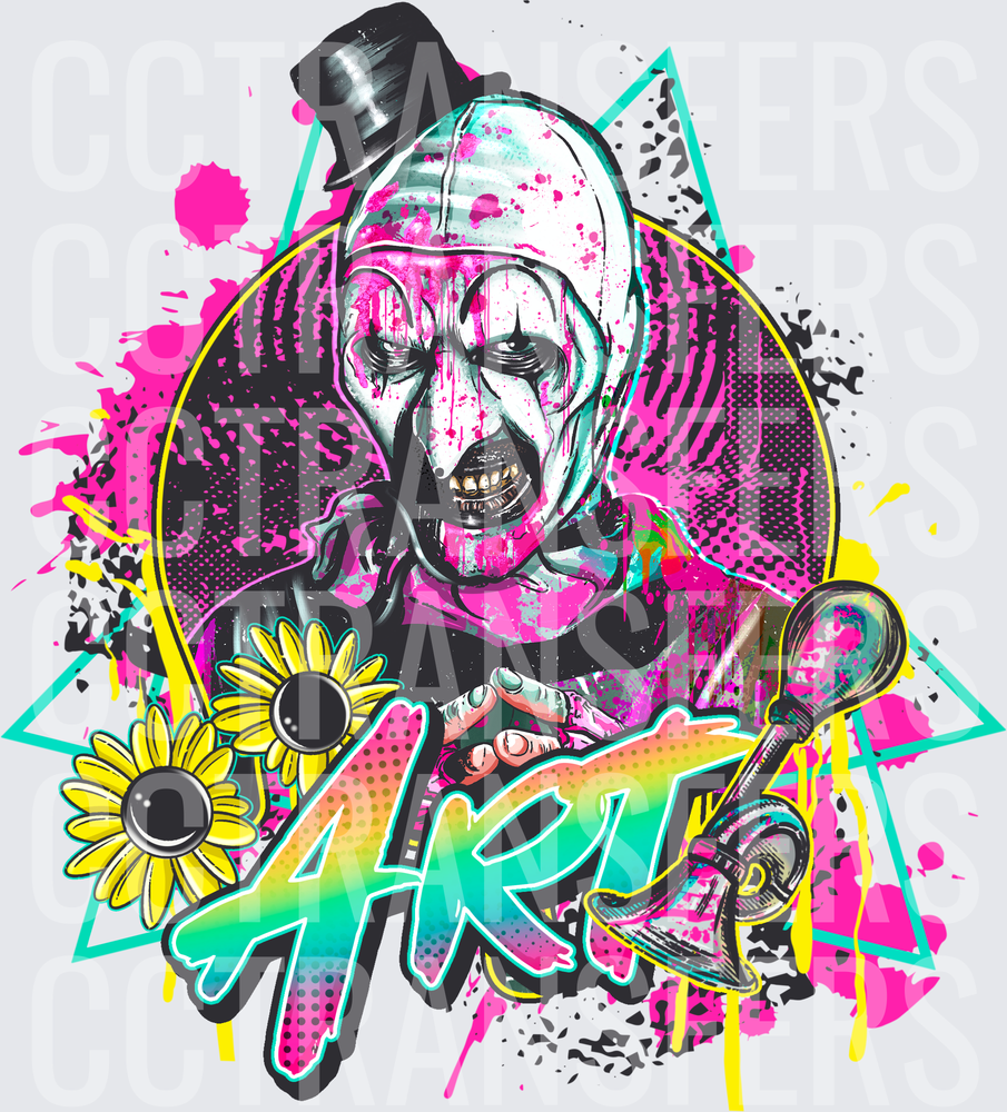 Neon Horror Clown ART Graffiti Sunflowers Pop Splash (DTF)