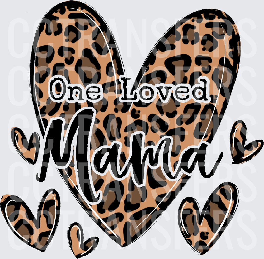 One Loved Mama Leopard Print Heart (DTF)