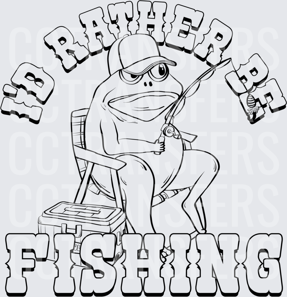 I'd Rather Be Fishing Grumpy Frog Angler (DTF)