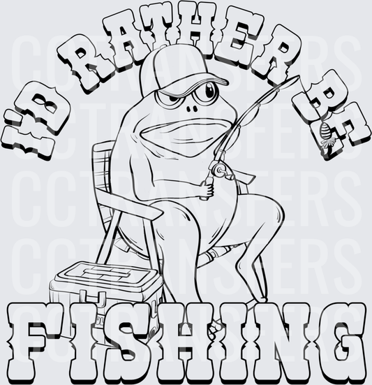 I'd Rather Be Fishing Grumpy Frog Angler (DTF)