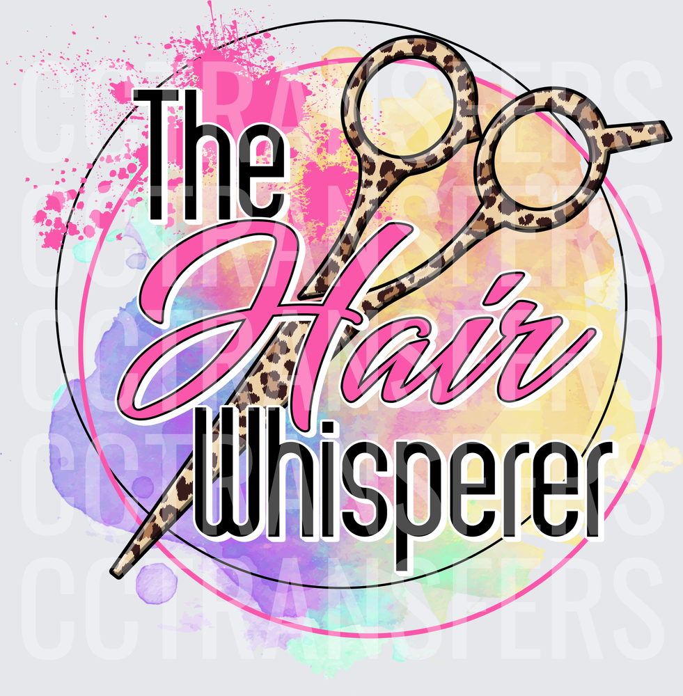The Hair Whisperer Leopard Scissors Watercolor (DTF)