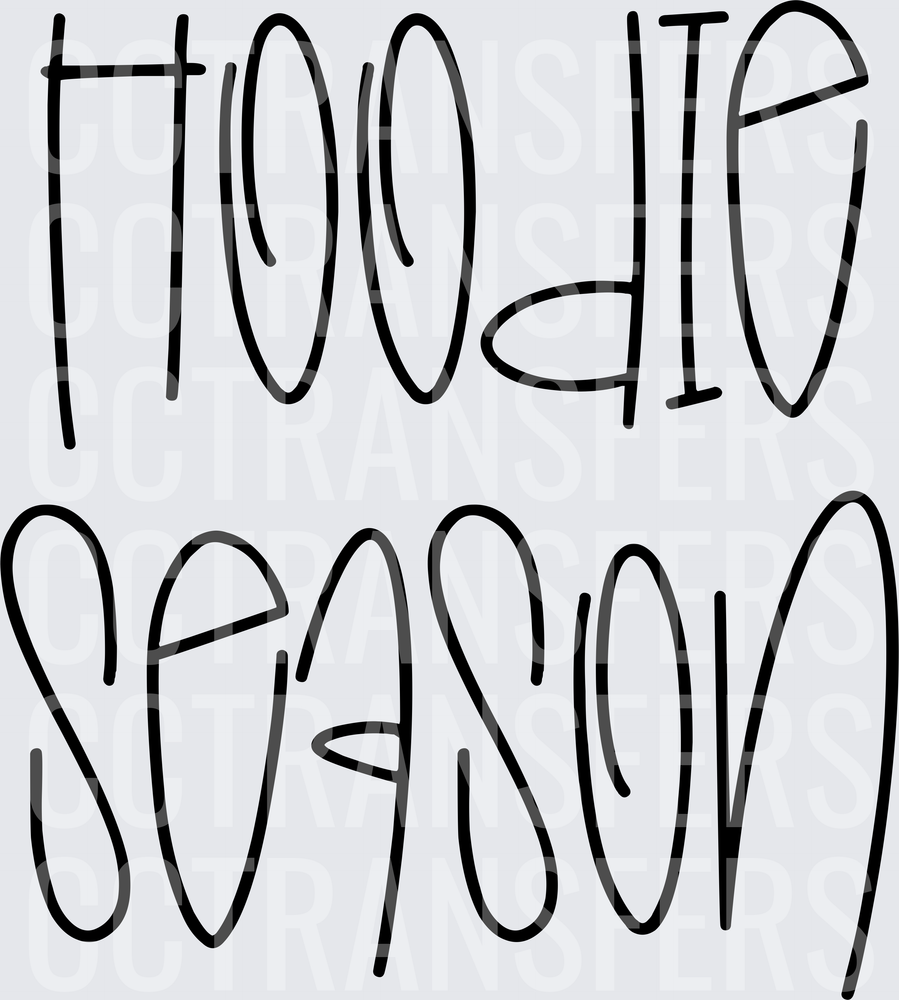 Hoodie Season Bold Handwritten Text (DTF)