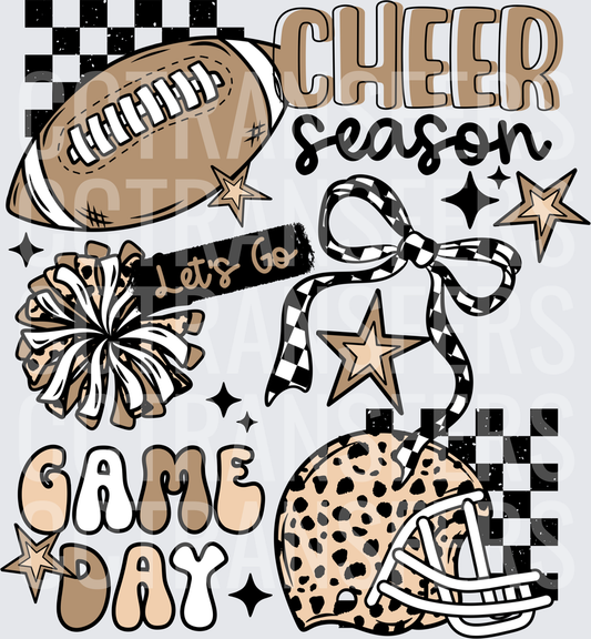 Cheer Season Game Day Let's Go Football Helmet Pom Pom (DTF)