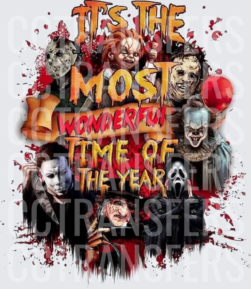 It's The Most Wonderful Time Horror Icons Halloween (DTF)