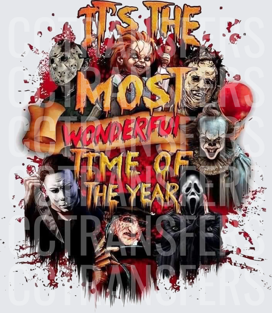 It's The Most Wonderful Time Horror Icons Halloween (DTF)