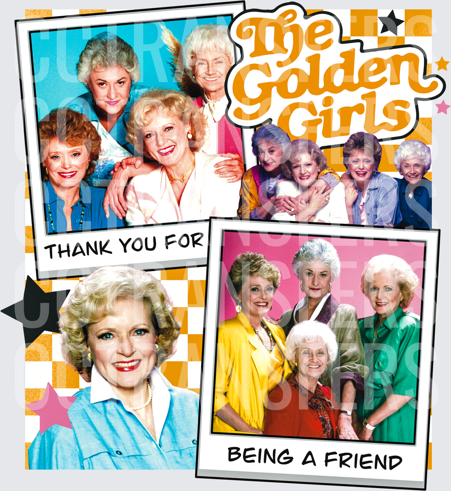 Thank You For Being A Friend Retro Polaroid Collage (DTF)