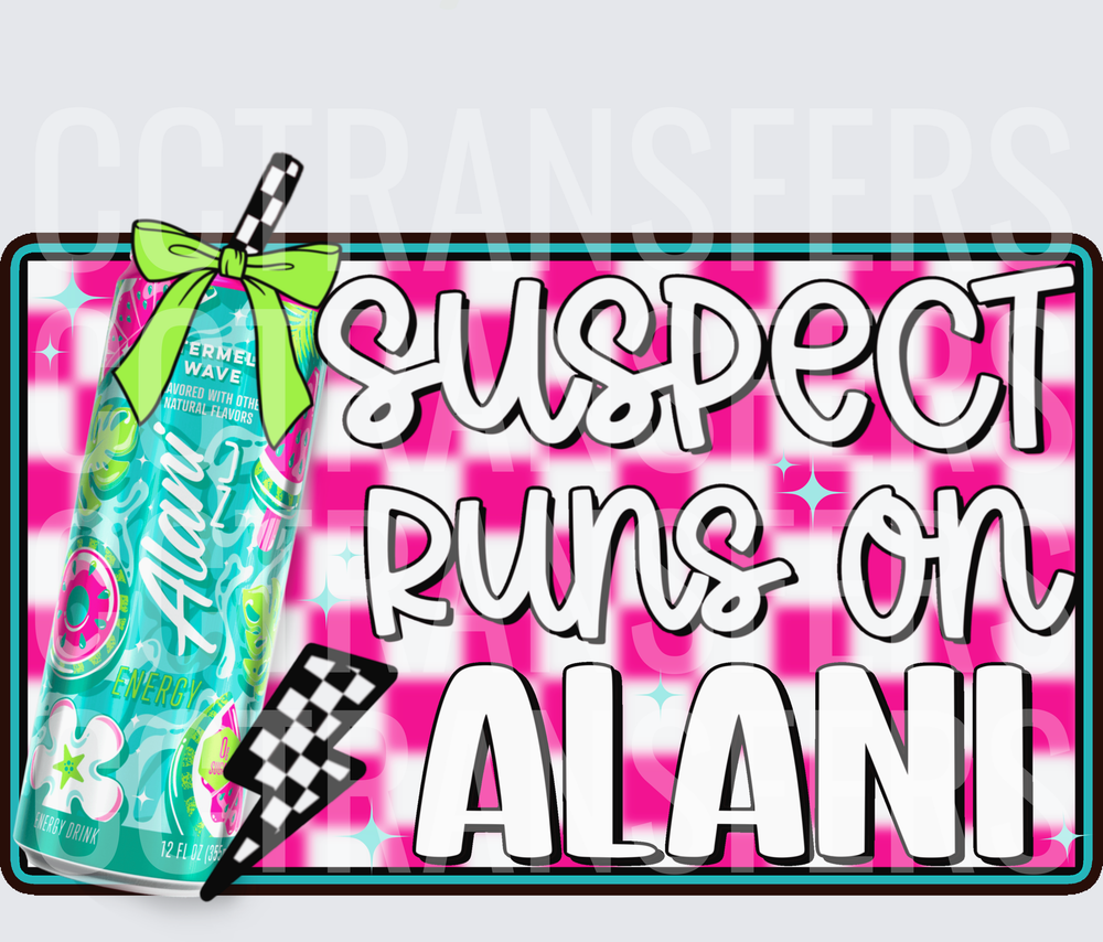 Suspect Runs On Alani Energy Drink Checkered Pink (DTF)