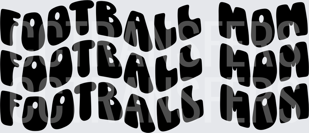 Football Mom Retro Bubble Text Repeat Pattern (DTF)