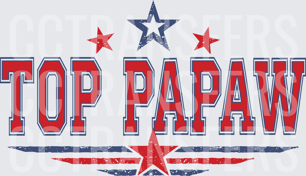 Top Papaw Bold Stars Wings Distressed Patriotic (DTF)