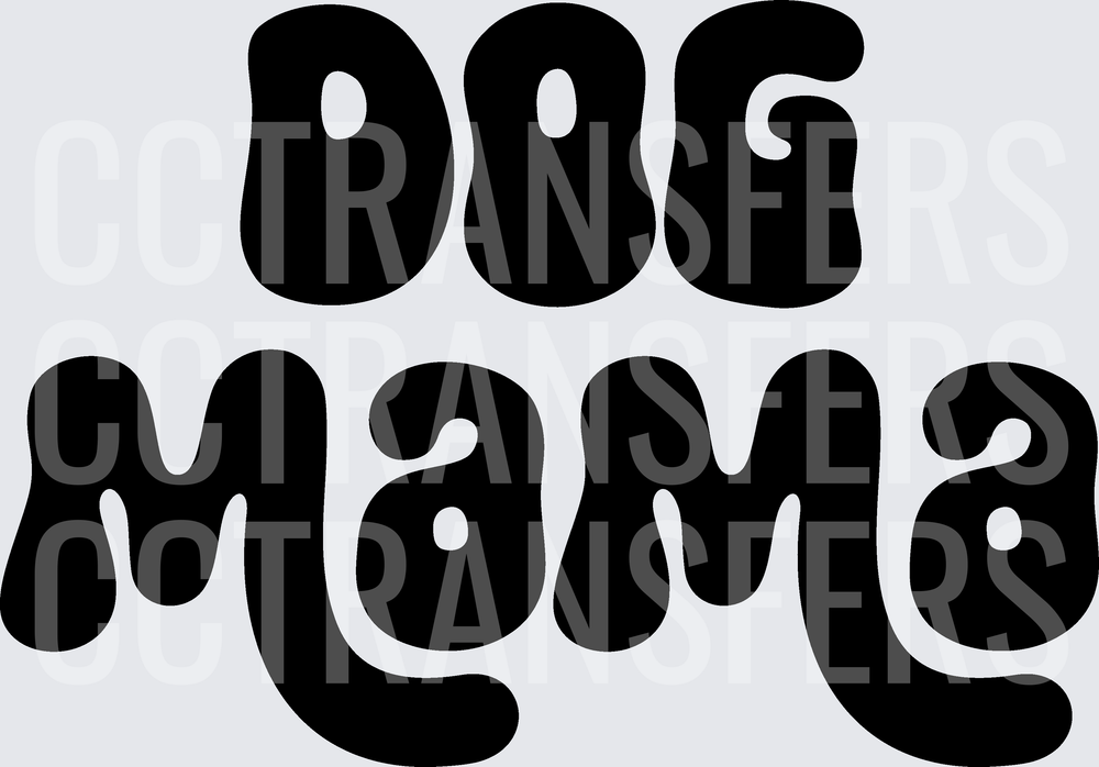 Dog Mama Retro Groovy Bold Typography (DTF)