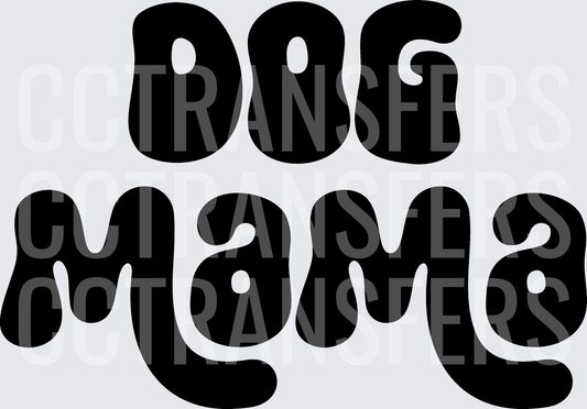 Dog Mama Retro Groovy Bold Typography (DTF)