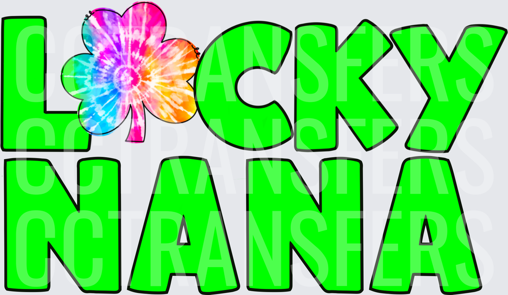 Lucky Nana Tie Dye Shamrock St. Patrick's Day (DTF)
