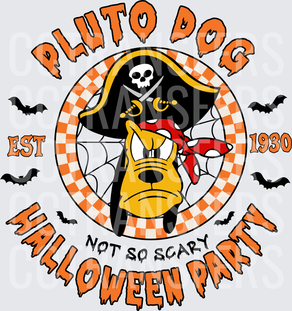 Cartoon Dog Pirate Not So Scary Halloween Party Est 1930 (DTF)