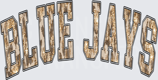 Blue Jays Arched Varsity Cowhide Glitter Letters (DTF)