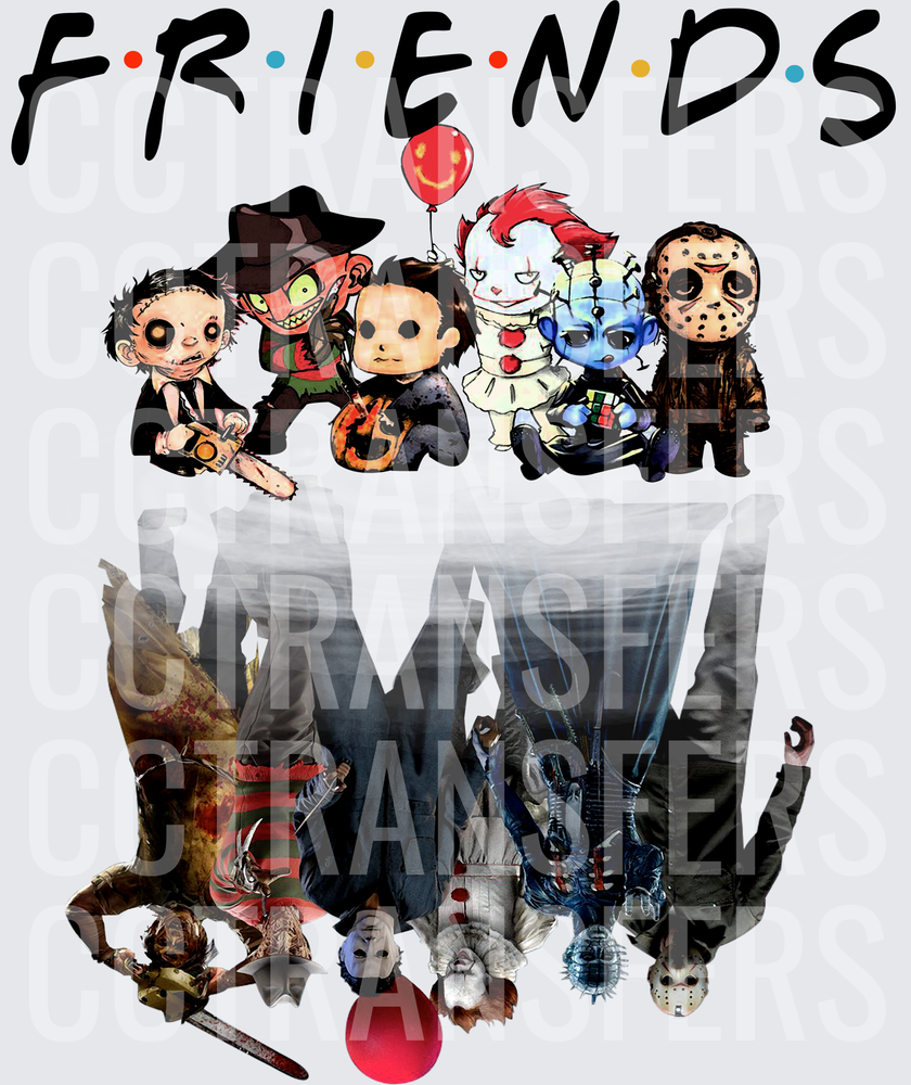 FRIENDS Horror Icons Chibi & Realistic Mashup (DTF)