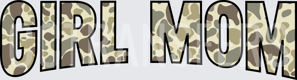 Girl Mom Camo Pattern Bold Text (DTF)