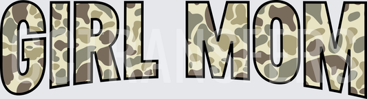 Girl Mom Camo Pattern Bold Text (DTF)