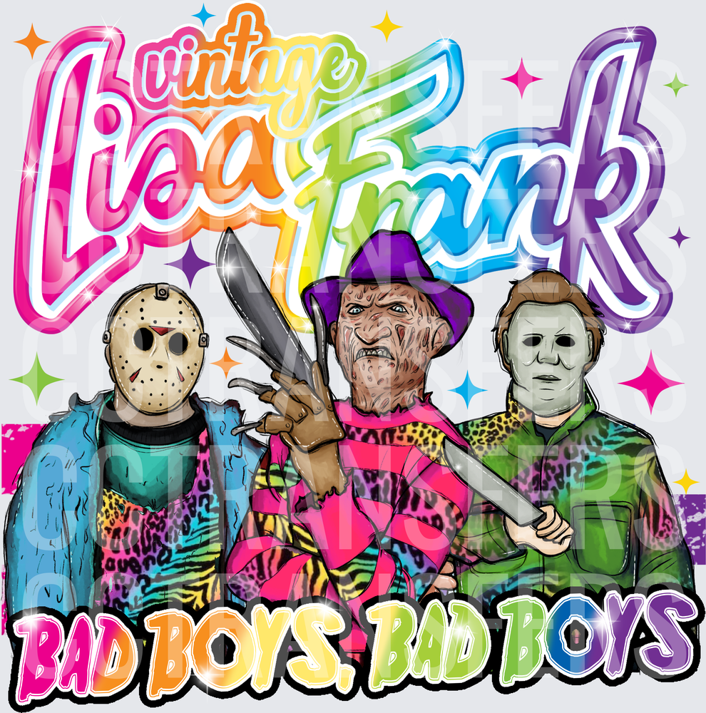 Vintage Lisa Frank Horror Icons Bad Boys Bad Boys (DTF)