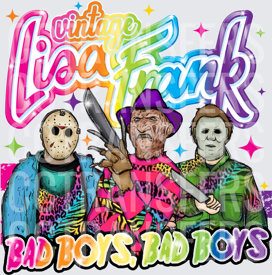 Vintage Lisa Frank Horror Icons Bad Boys Bad Boys (DTF)