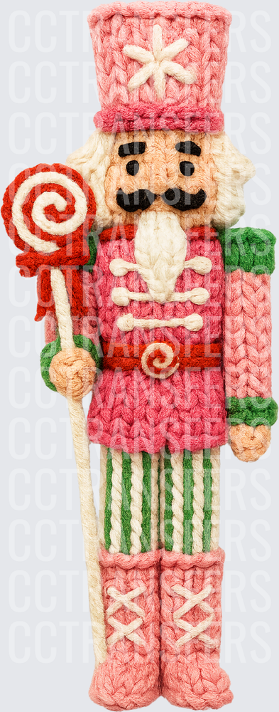 Crochet Knit Nutcracker Soldier with Lollipop Scepter (DTF)