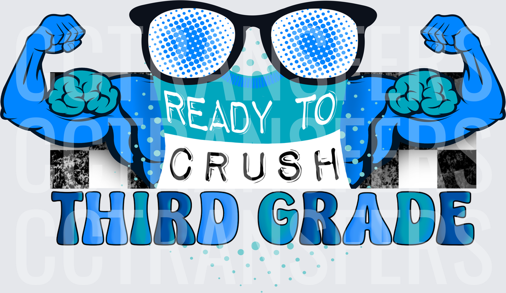 Ready To Crush Third Grade Flexing Arms Brain (DTF)