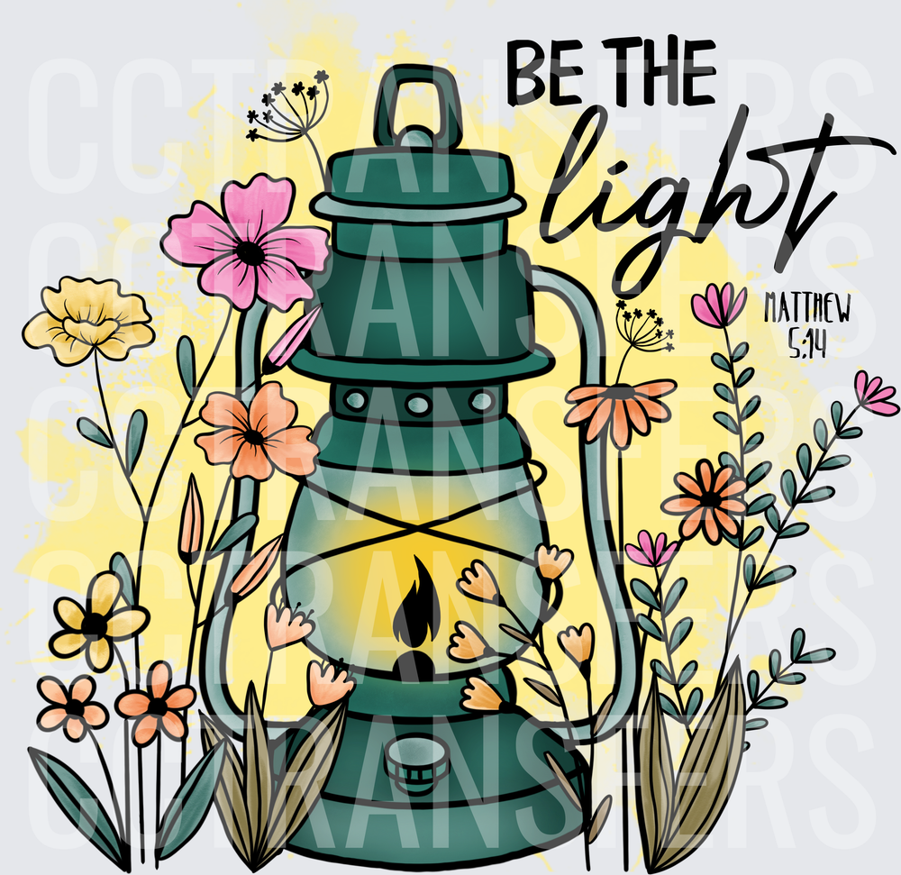 Be The Light Matthew 5:14 Floral Lantern (DTF)