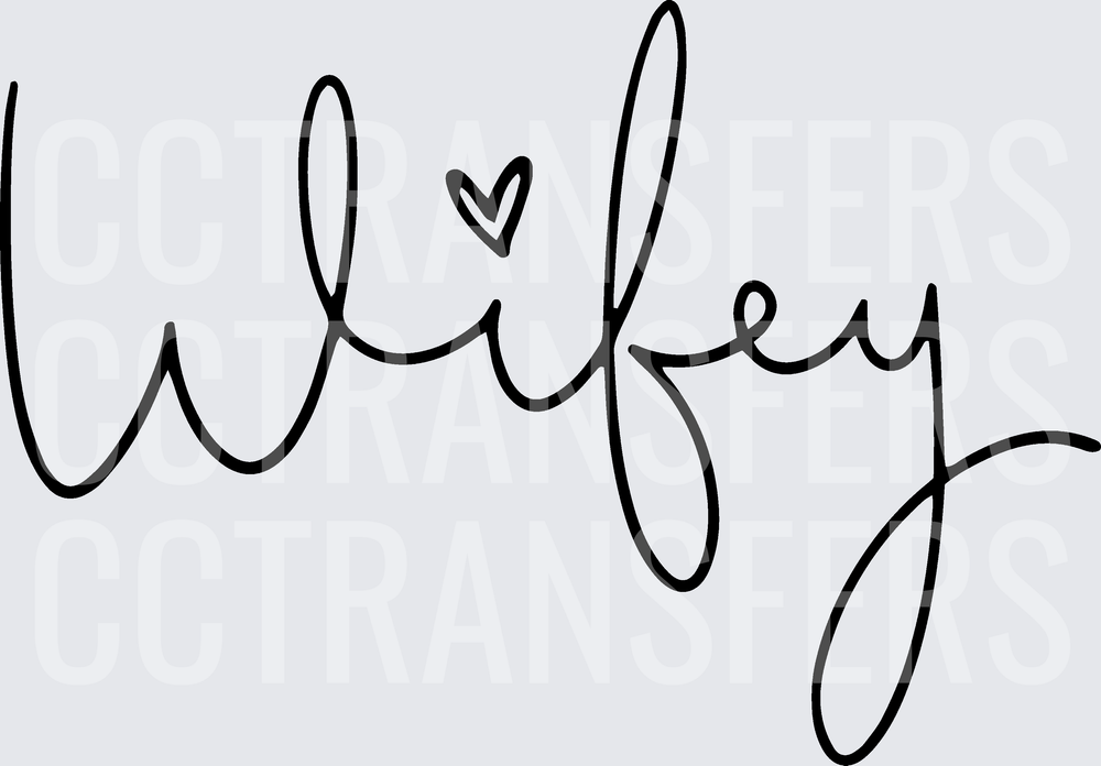 Wifey Cursive Script with Heart Accent (DTF)