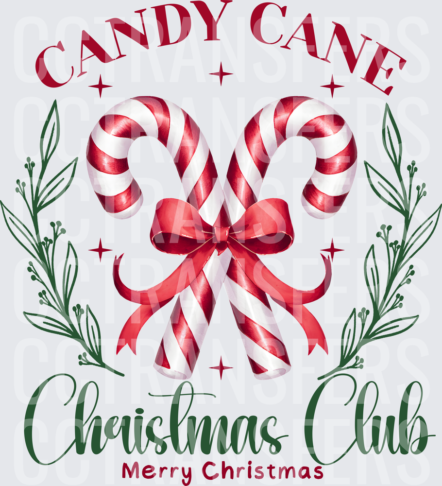 Candy Cane Christmas Club Merry Christmas Holiday (DTF)