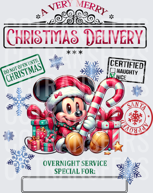 Boy Mouse Santa Sack Transfer - (DTF)